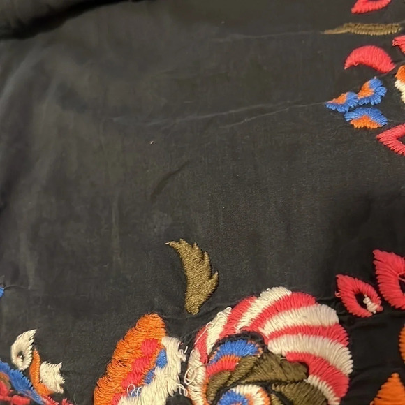 French Connection Floral Embroidered Dress Boho Size 2 Knee Length Colorful Thin - Picture 12 of 13